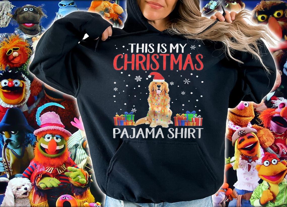 This Is My Golden Retriever Dog Christmas Pajama Santa Light Shirt hoodie