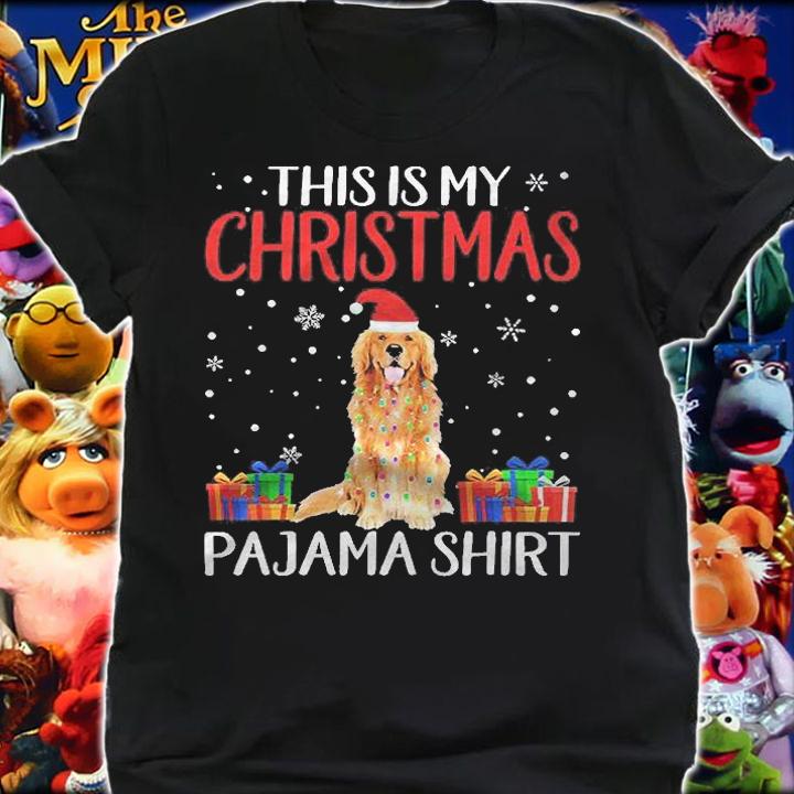 This Is My Golden Retriever Dog Christmas Pajama Santa Light Shirt shirt