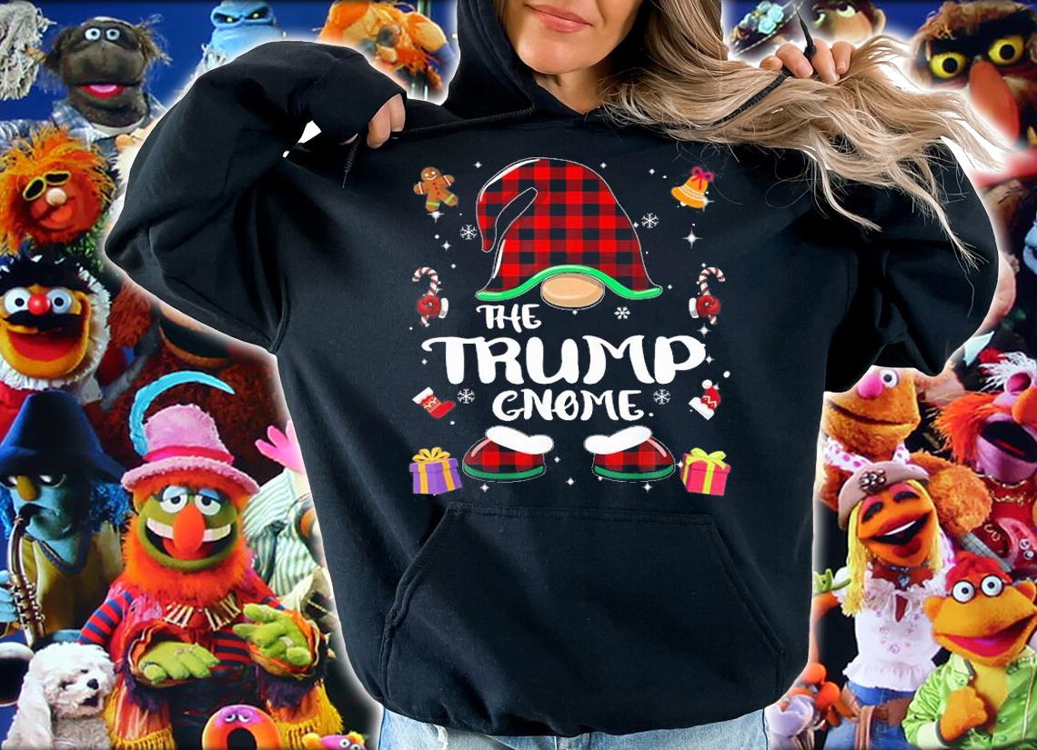 Trump Gnome Buffalo Plaid Red Matching Family Christmas T-Shirt hoodie