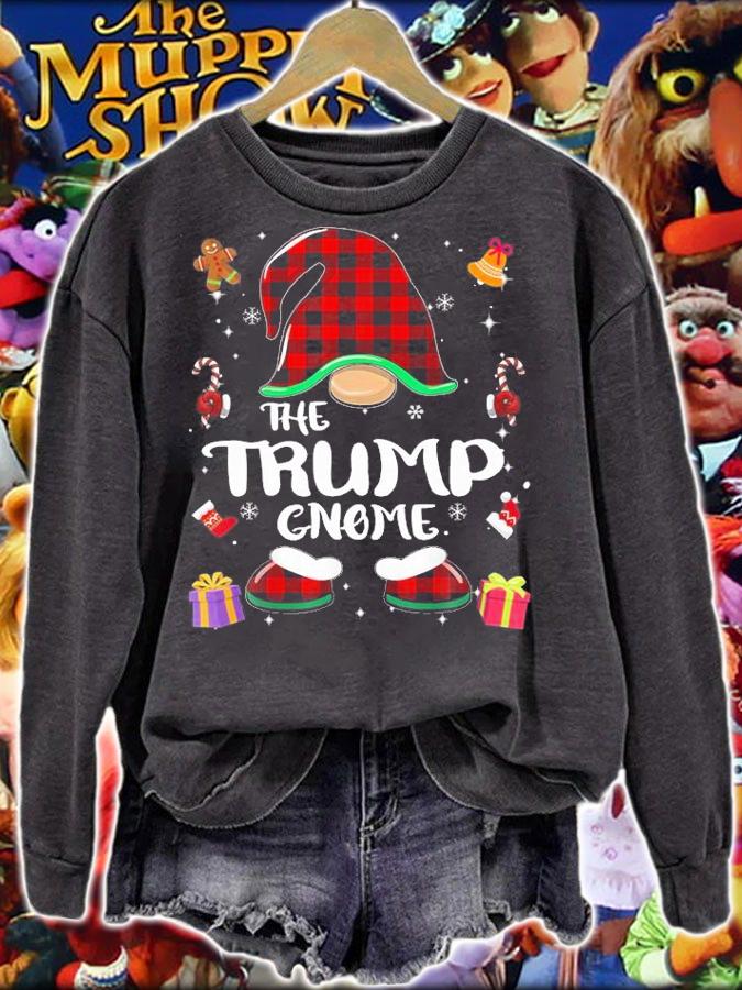Trump Gnome Buffalo Plaid Red Matching Family Christmas T-Shirt sweatshirt