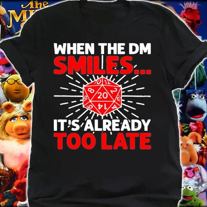 When The Dm Smiles Funny Roleplaying Dice D20 Rpg Premium T-Shirt shirt