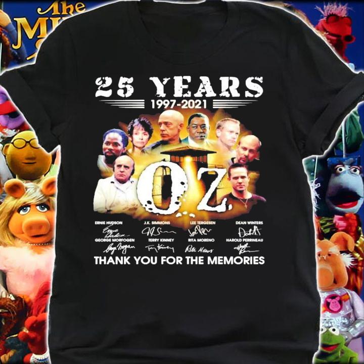 25 years 1997-2021 OZ band Signatures Thank You For The Memories Shirt t-shirt
