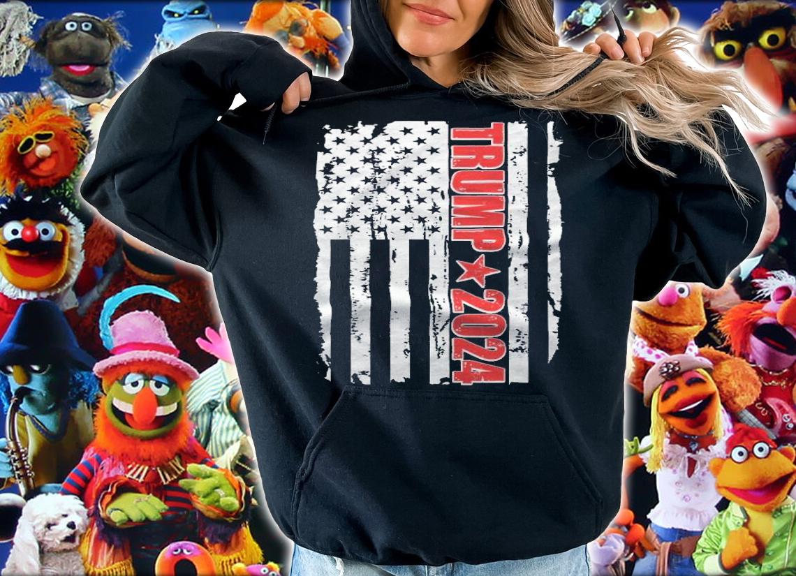 Donald Trump 2024 Distressed US Flag T-Shirt hoodie