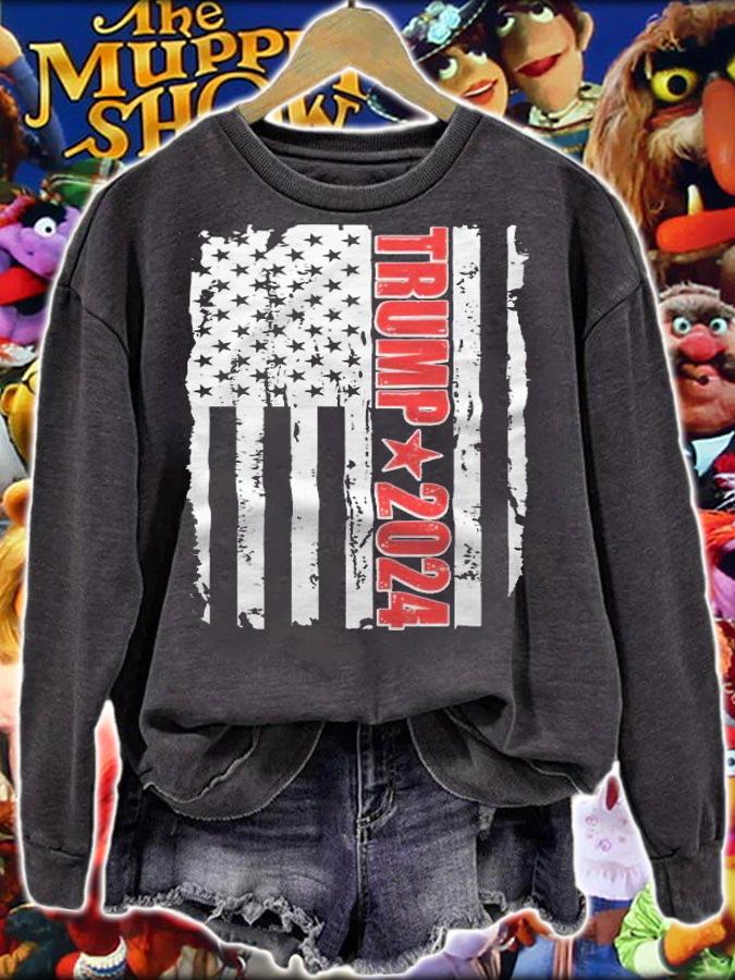 Donald Trump 2024 Distressed US Flag T-Shirt sweatshirt