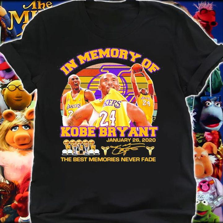 In Memory Of Kobe Bryant 2020 Signature The Best Memories Never Fade T-Shirt shirt
