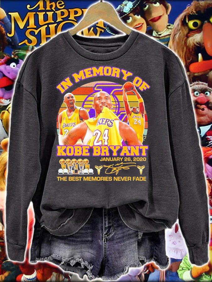 In Memory Of Kobe Bryant 2020 Signature The Best Memories Never Fade T-Shirt sweatshirt