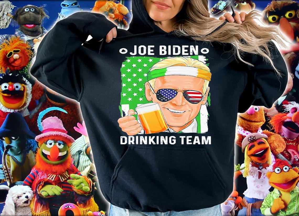 Joe Biden Drinking Team Draft Beer Sunglasses Usa Flag T-Shirt hoodie
