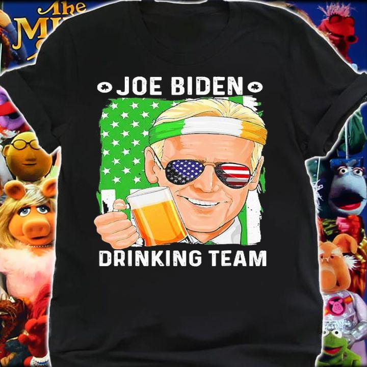 Joe Biden Drinking Team Draft Beer Sunglasses Usa Flag T-Shirt shirt