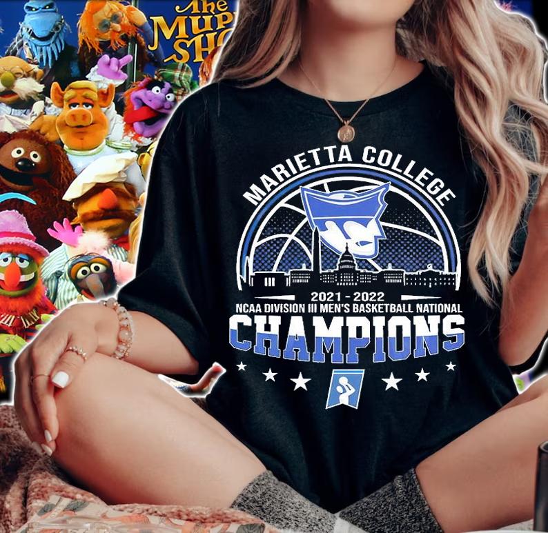 Marietta College 2022 NCAA Division III Men's Basketball National Champions T-Shirt woman shirt