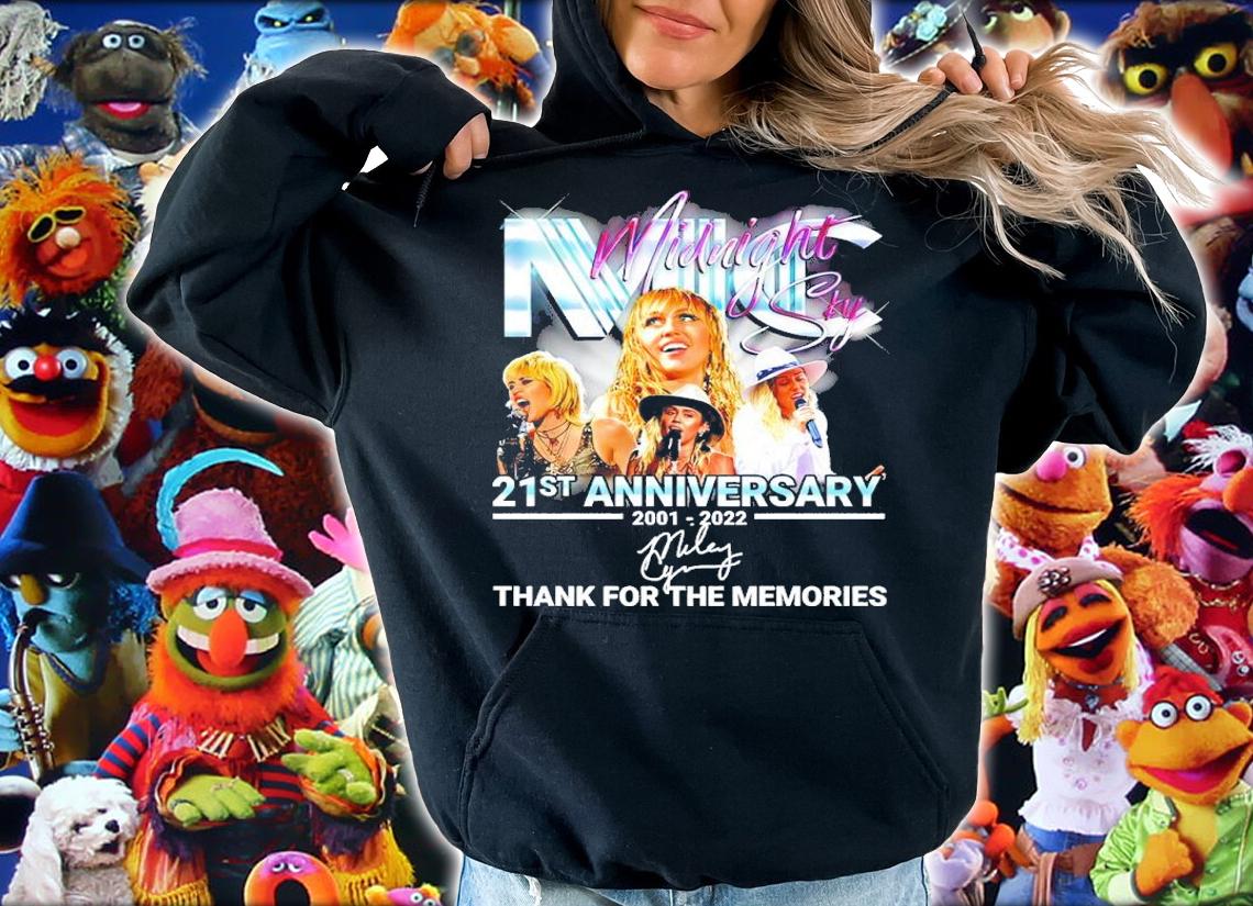 Midnight Sky Miley Cyrus 21st Anniversary 2001-2022 Signatures Thank You For The Memories Shirt