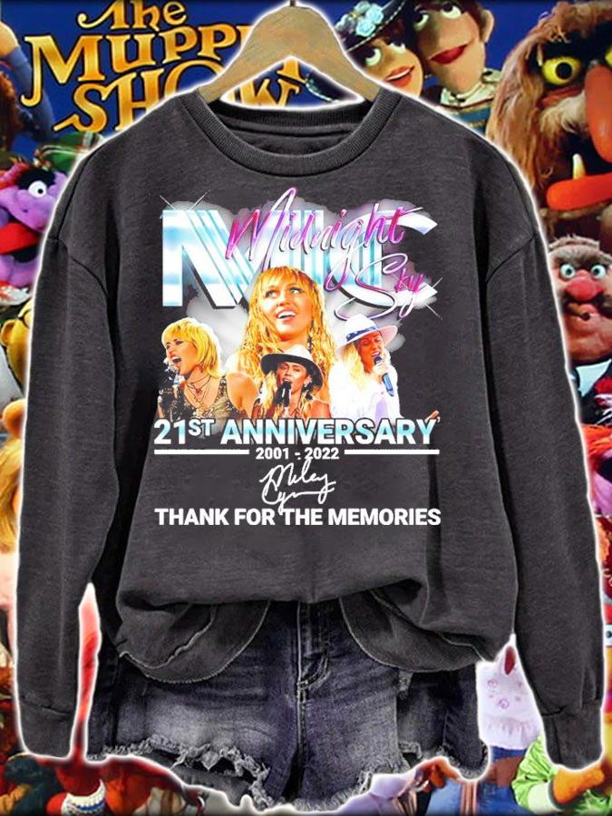 Midnight Sky Miley Cyrus 21st Anniversary 2001-2022 Signatures Thank You For The Memories Shirt