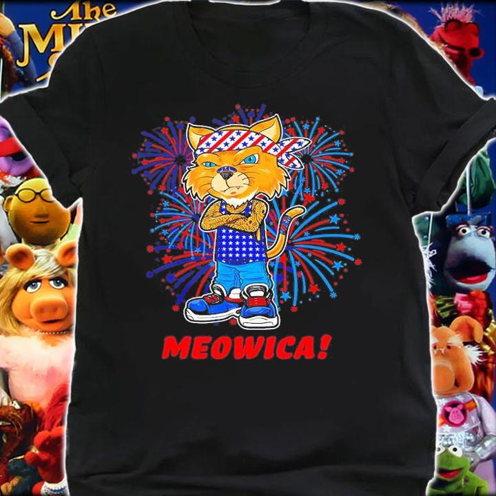 Orange Tabby Gangsta Cat Tattoos Bandana July 4th Cat Lover T-Shirt