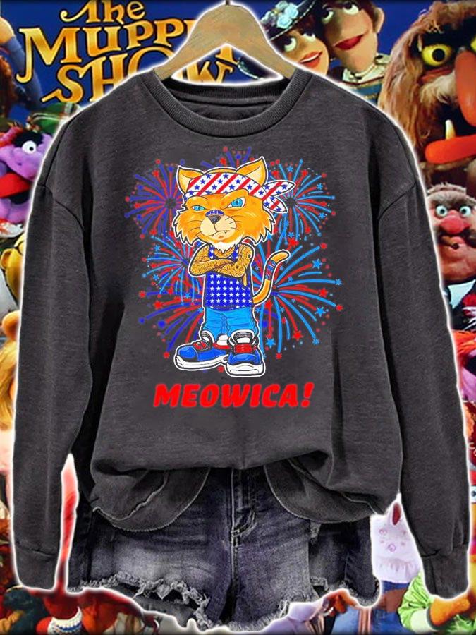Orange Tabby Gangsta Cat Tattoos Bandana July 4th Cat Lover T-Shirt