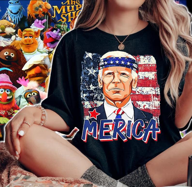 Pro Joe Biden Merica Tee 4th Of July American Flag Vintage T-Shirt woman shirt