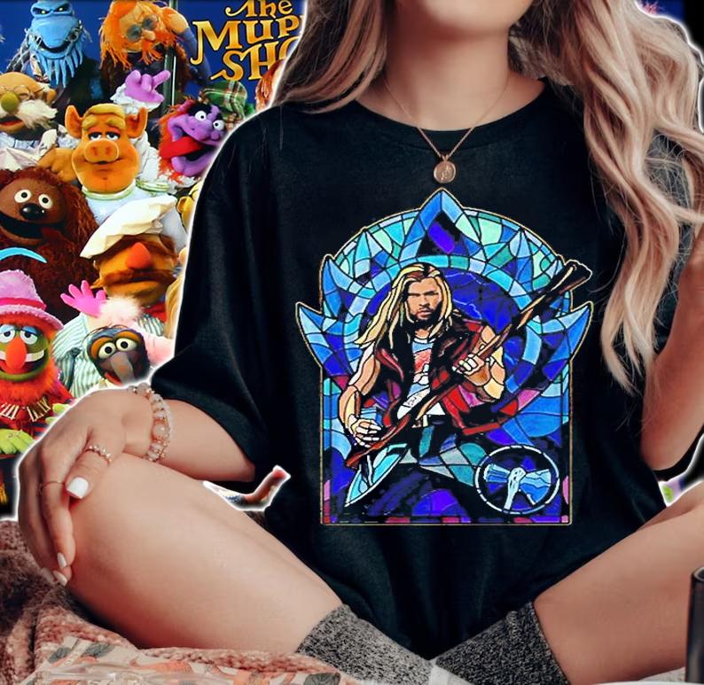 Thor Love And Thunder Thor Stained Glass Rocker T-Shirt woman shirt