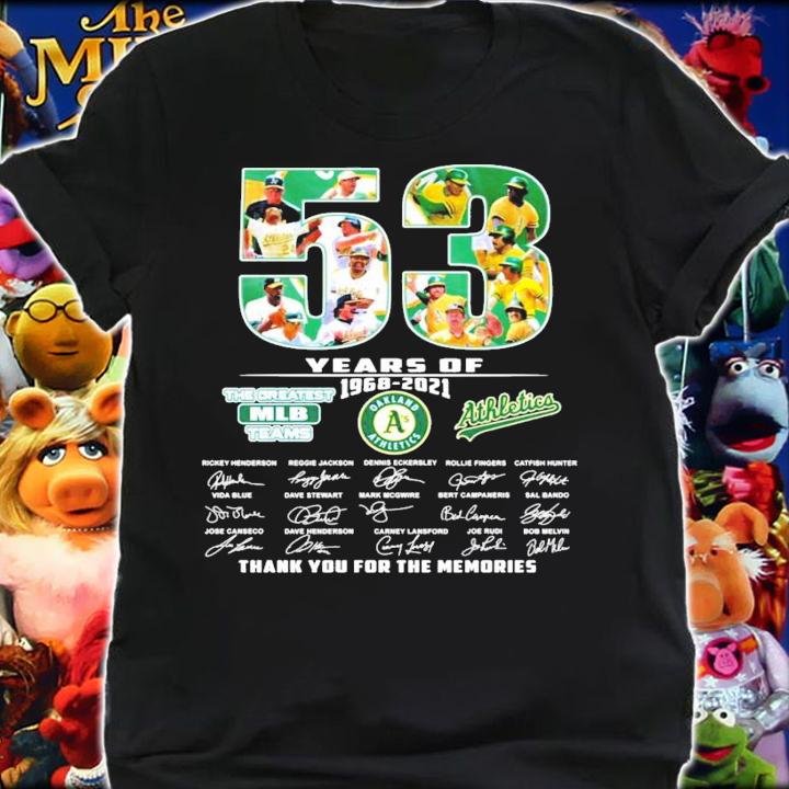 53 years of 1968-2021 The Greatest MLB Teams all team signatures shirt shirt