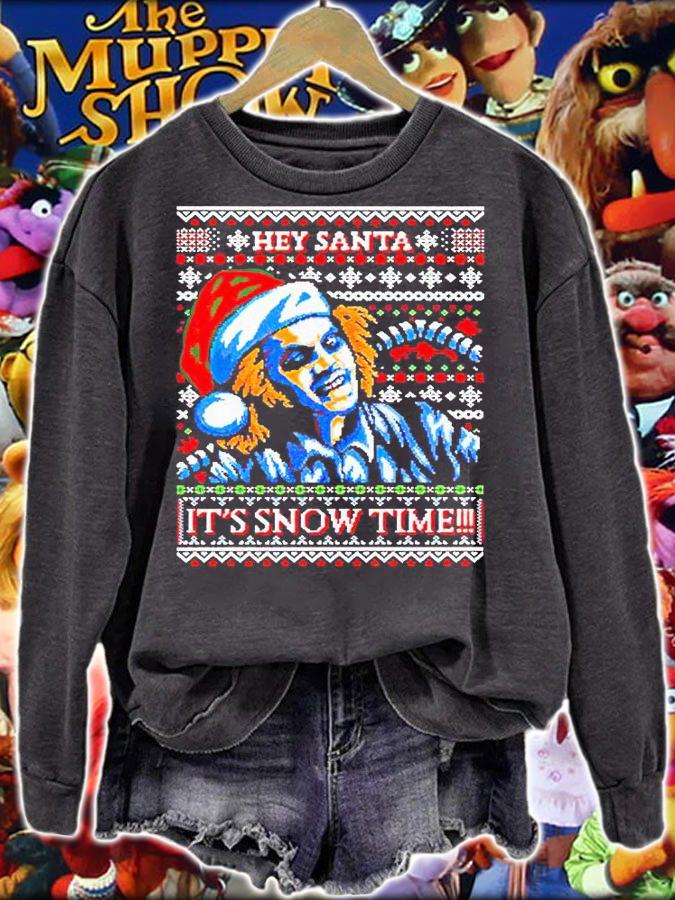 Beetlejuice hey Santa it's snow time T-shirt sweatshirt