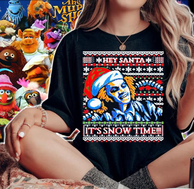 Beetlejuice hey Santa it's snow time T-shirt woman shirt