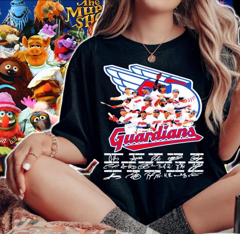 Cleveland Guardians all team signature shirt woman shirt