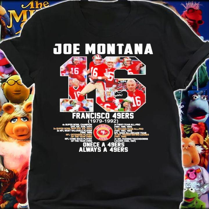 Joe Montana 16 Francisco 49ers 1979-1992 signature shirt shirt