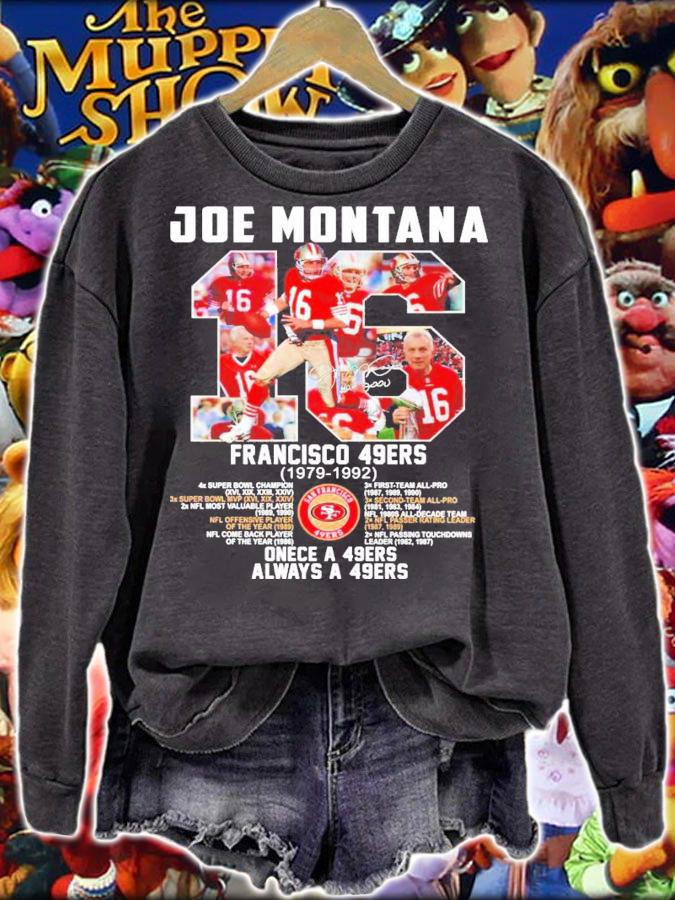 Joe Montana 16 Francisco 49ers 1979-1992 signature shirt sweatshirt