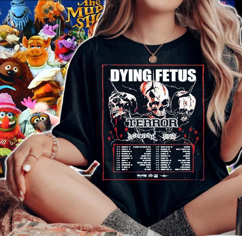 Skull dying fetus terror T-shirt woman shirt