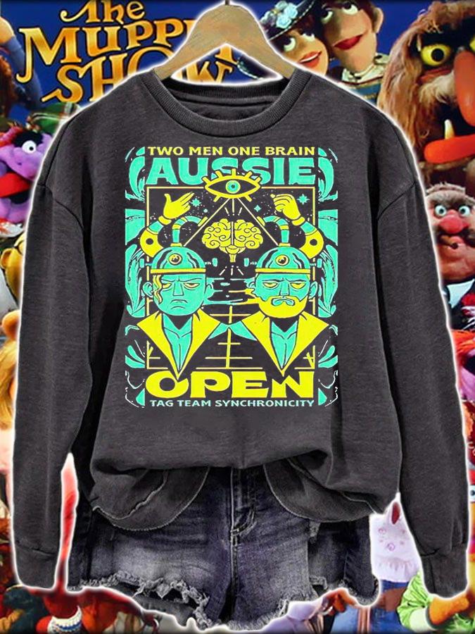 Two men one brain aussie open tag team synchronicity T-shirt