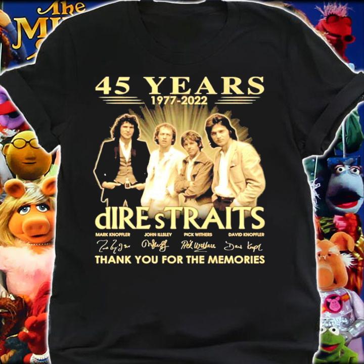45 years 1977-2022 Dire Straits signature thank you for the memories shirt