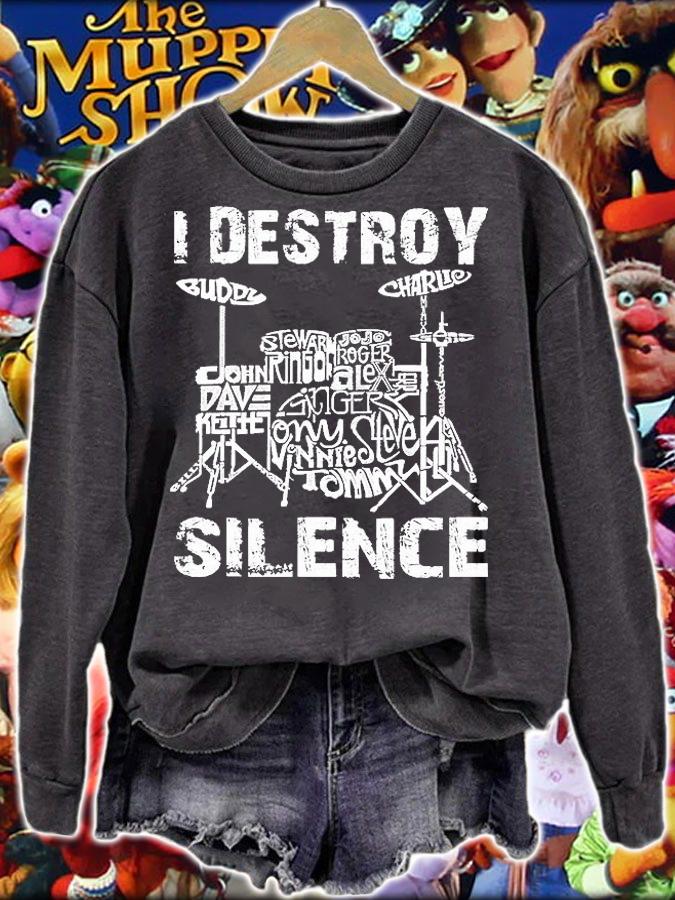 I Destroy Silence Drums T-Shirt