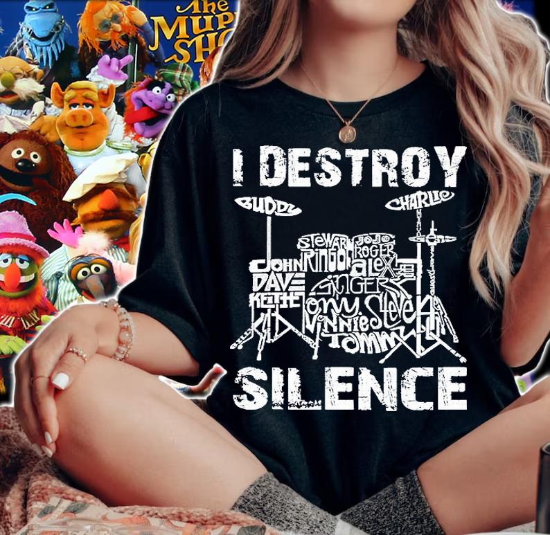 I Destroy Silence Drums T-Shirt