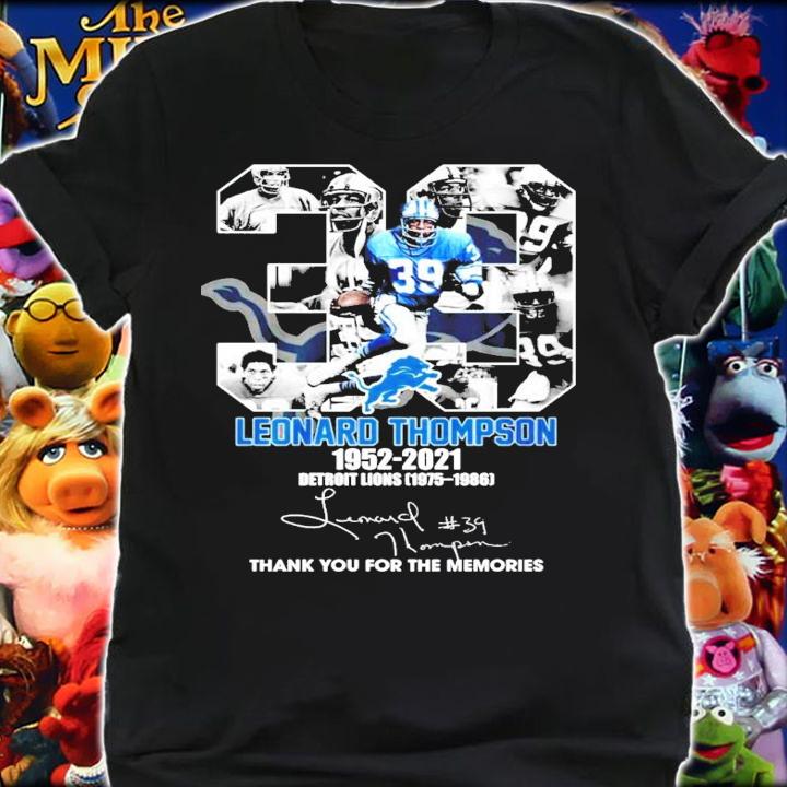 Leonard Thompson 1952-2021 Detroit Lions 1975-1986 signature shirt shirt