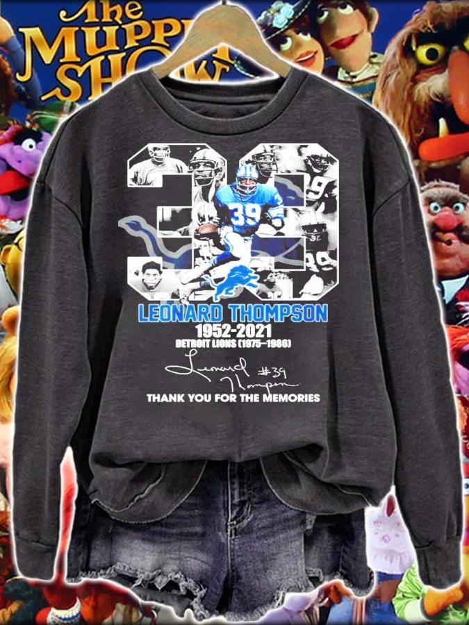 Leonard Thompson 1952-2021 Detroit Lions 1975-1986 signature shirt sweatshirt
