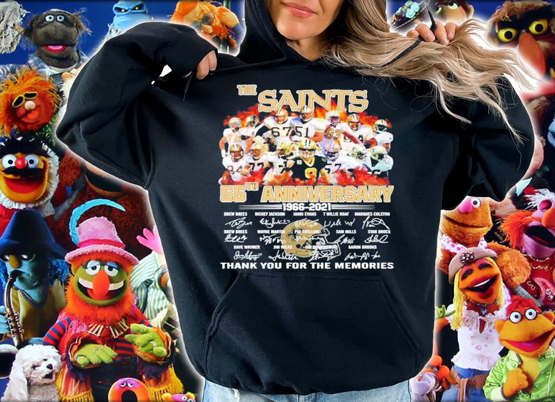 The Saints 55th anniversary 1966-2021 thank you for the memories shirt, t-shirt hoodie