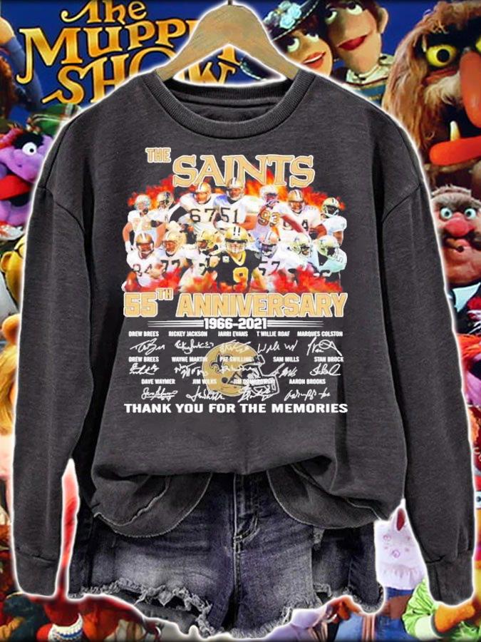 The Saints 55th anniversary 1966-2021 thank you for the memories shirt, t-shirt sweatshirt