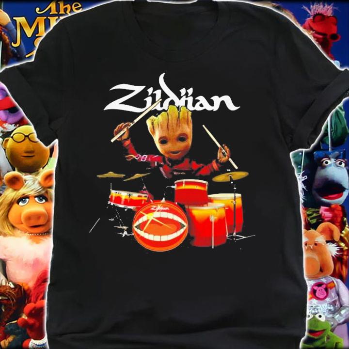 Zildjian The Only Serious Choice Drumming Baby Groot t-shirt shirt
