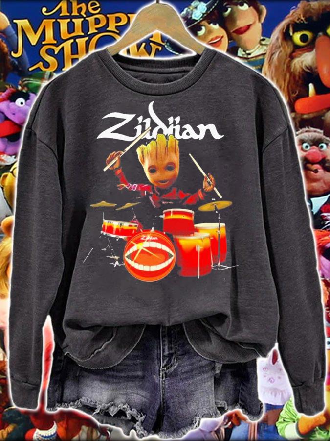Zildjian The Only Serious Choice Drumming Baby Groot t-shirt sweatshirt