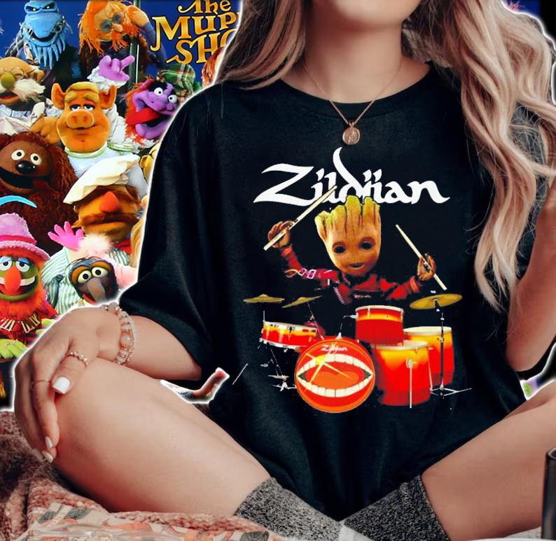 Zildjian The Only Serious Choice Drumming Baby Groot t-shirt woman shirt