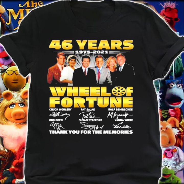 46 years 1975-2021 Wheel Of Fortune signatures shirt
