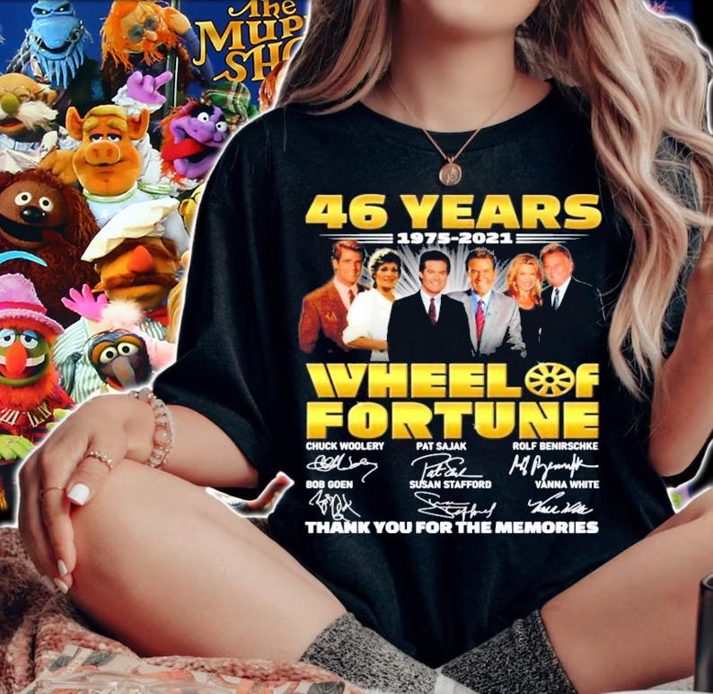 46 years 1975-2021 Wheel Of Fortune signatures shirt