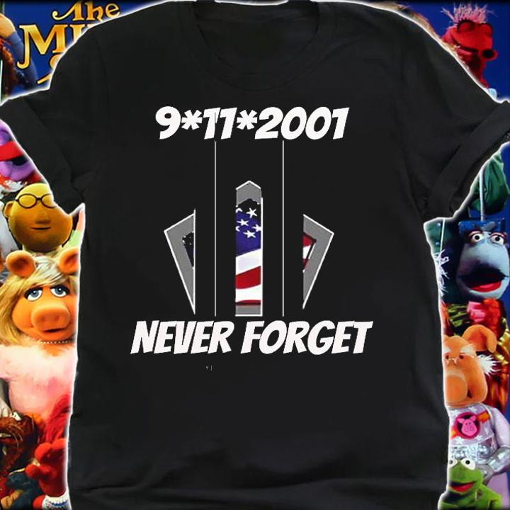 9-11-2001 never forget twin towers pentagon T-shirt