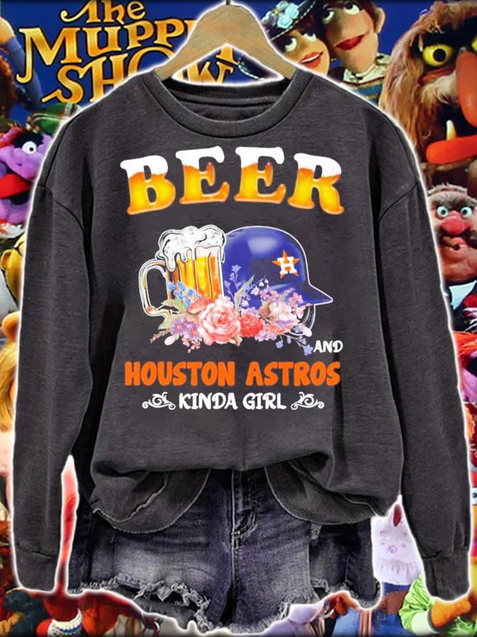 Beer and Houston Astros kinda girl shirt