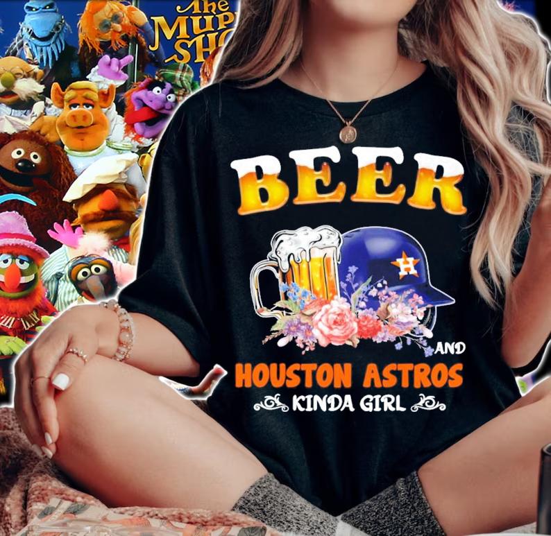 Beer and Houston Astros kinda girl shirt