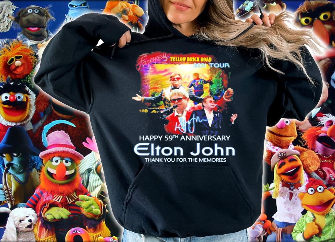 Farewell Yellow Brick Road 2021 tour happy 59th anniversary Elton John signature shirt