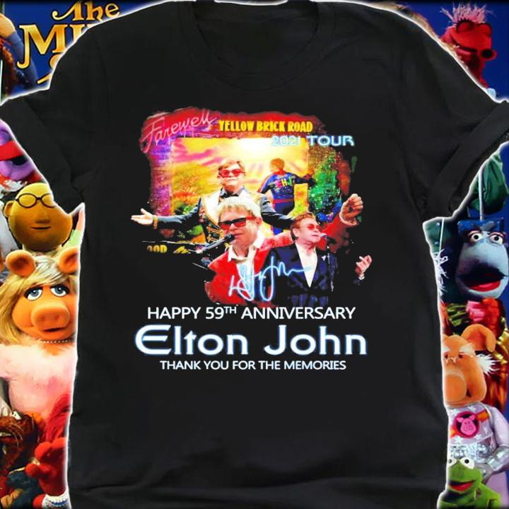 Farewell Yellow Brick Road 2021 tour happy 59th anniversary Elton John signature shirt