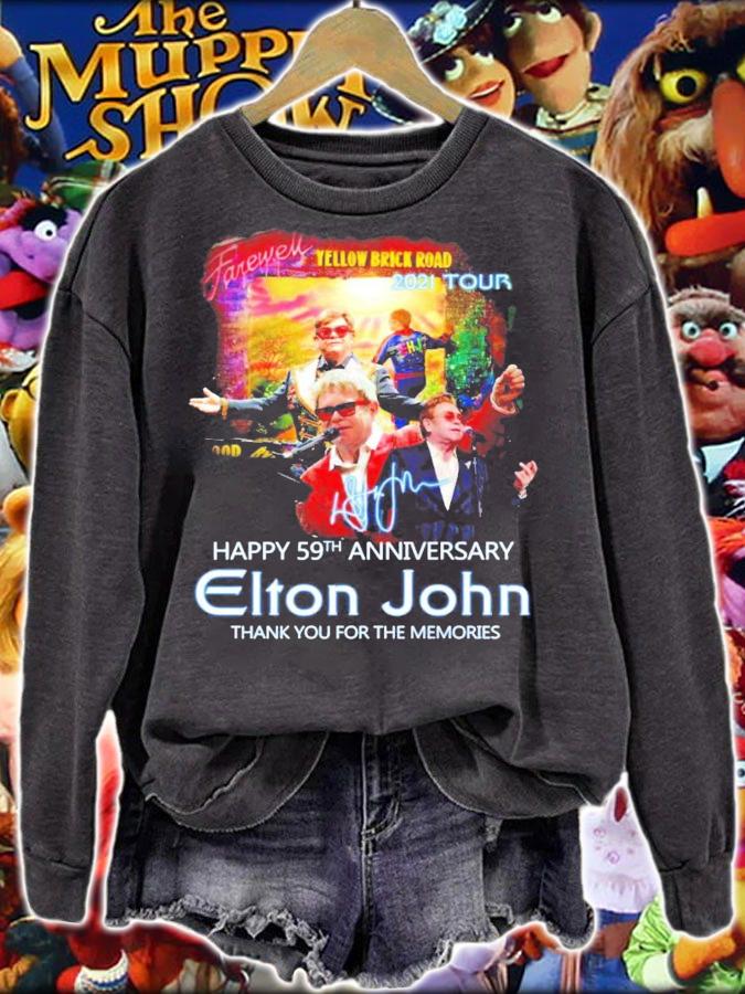 Farewell Yellow Brick Road 2021 tour happy 59th anniversary Elton John signature shirt