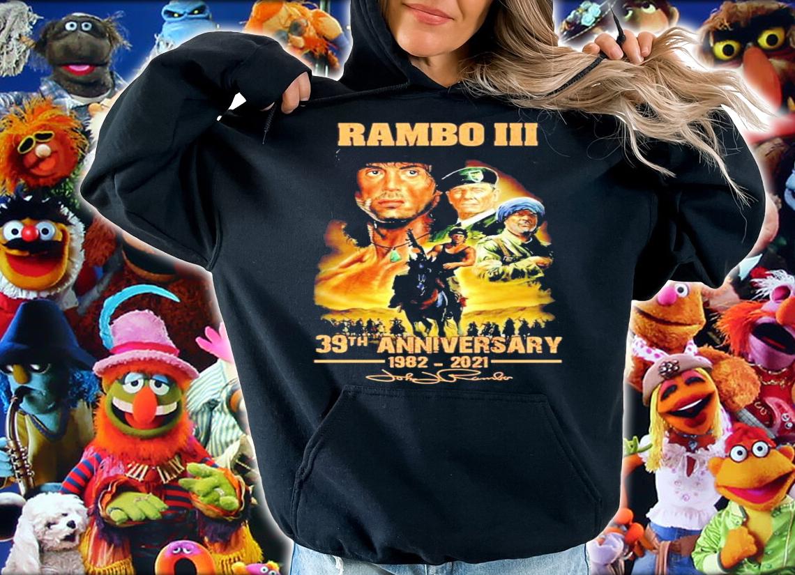 Rambo III 39th anniversary 1982-2021 signature shirt hoodie