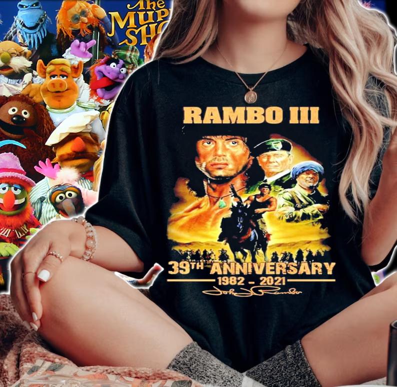 Rambo III 39th anniversary 1982-2021 signature shirt woman shirt