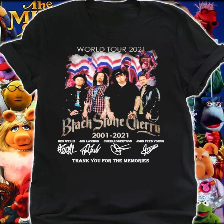 World tour 2021 Black Stone Cherry 2001-2021 signatures t-shirt shirt