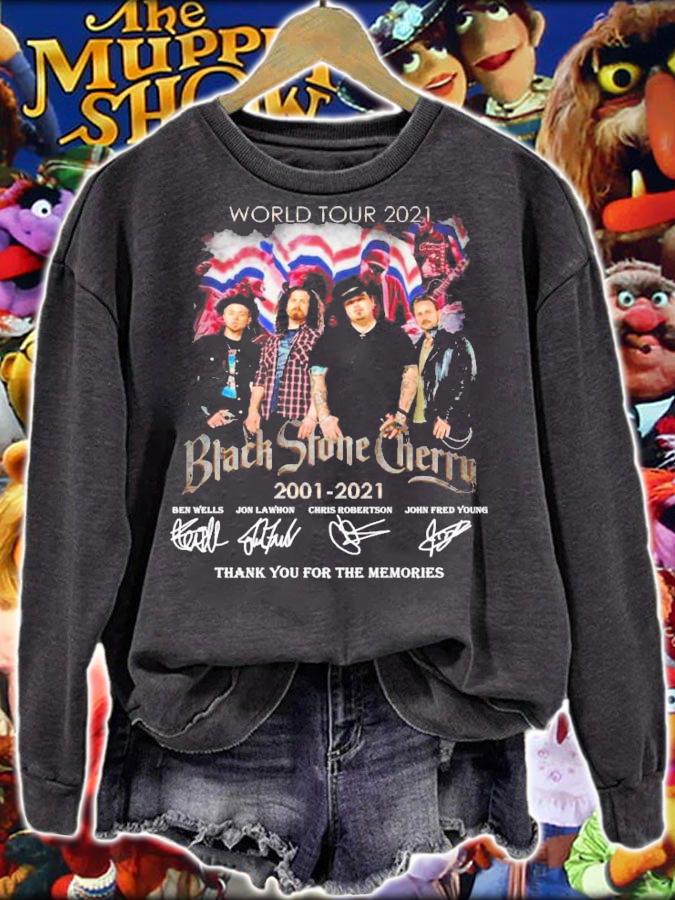 World tour 2021 Black Stone Cherry 2001-2021 signatures t-shirt sweatshirt