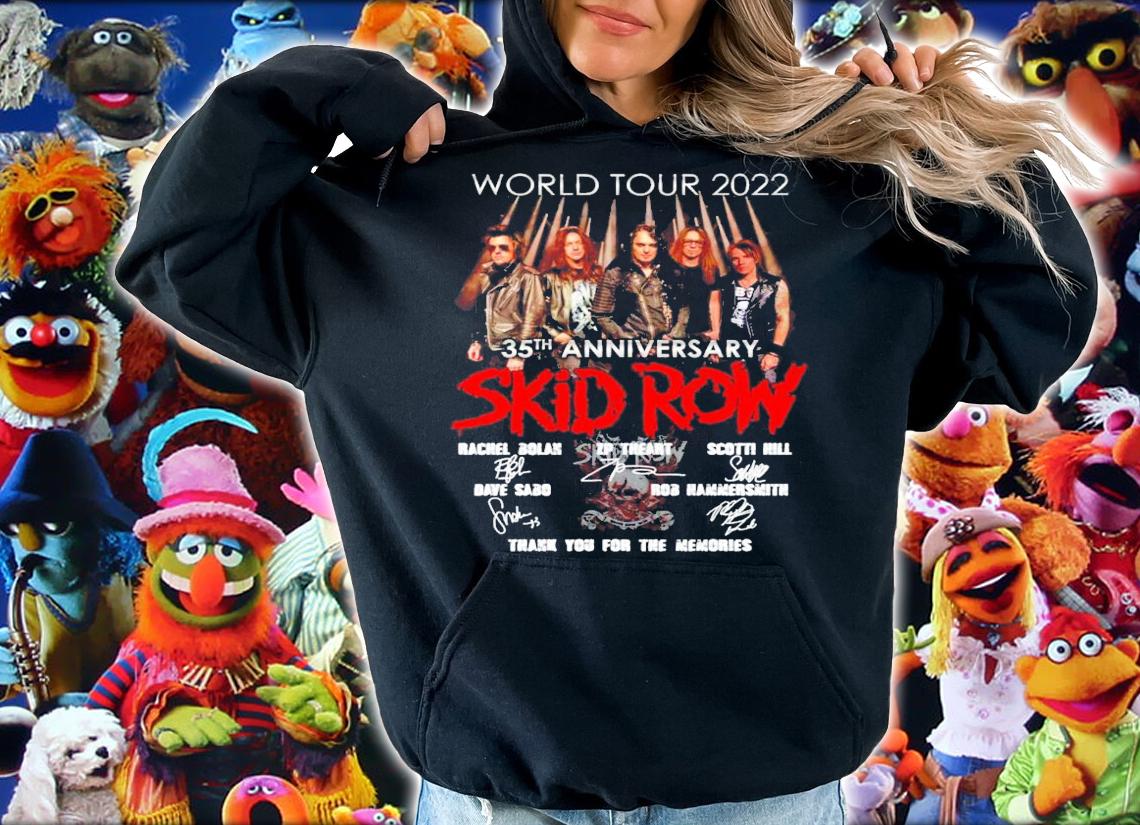 World tour 2022 35th anniversary Skid Row signatures shirt hoodie